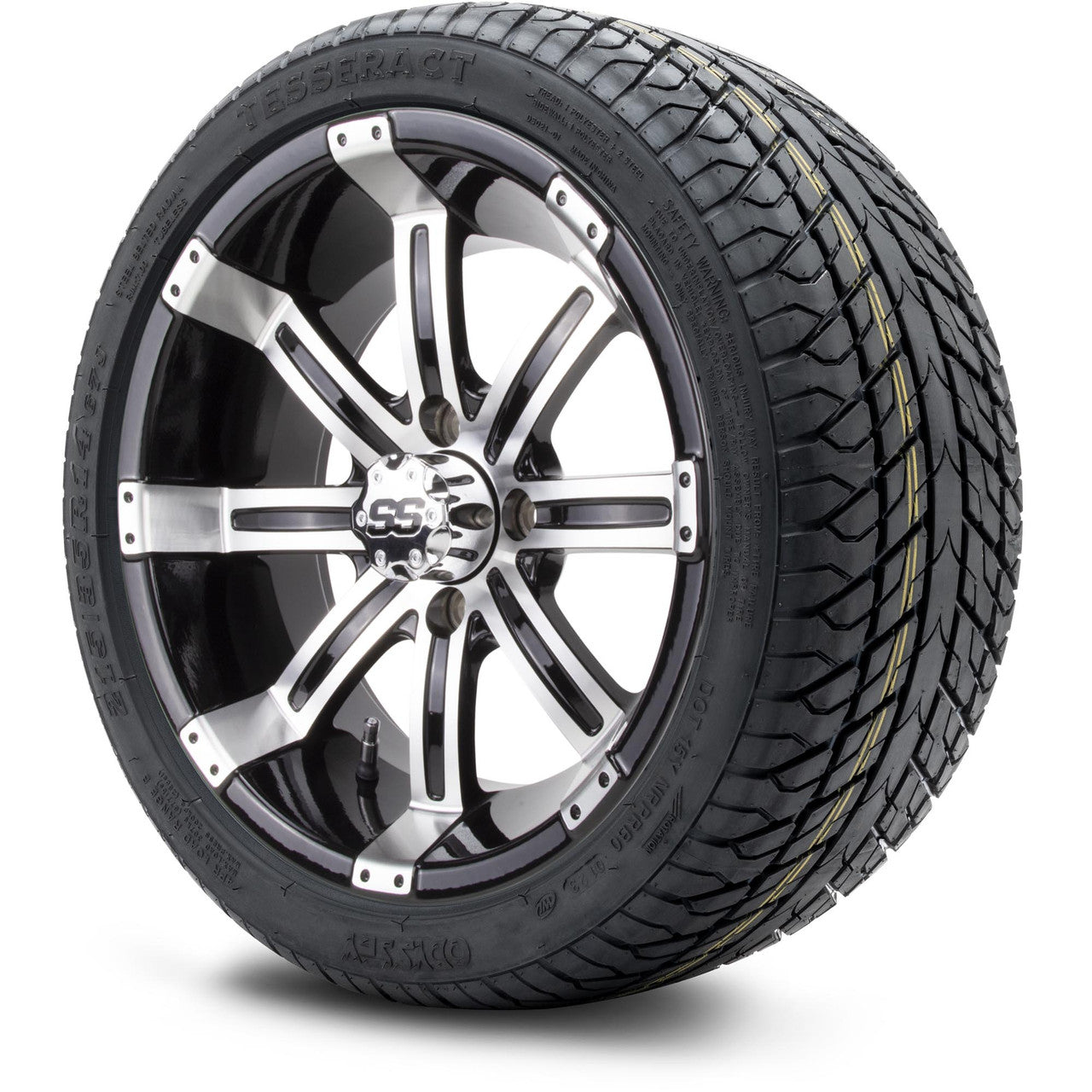 MODZ® 14" Tempest Machined Black Low Profile Tire and Wheel Combo
