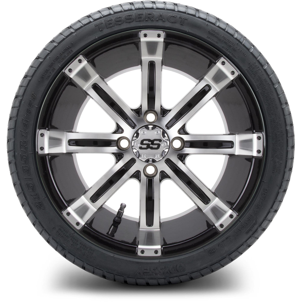 MODZ® 14" Tempest Machined Black Low Profile Tire and Wheel Combo
