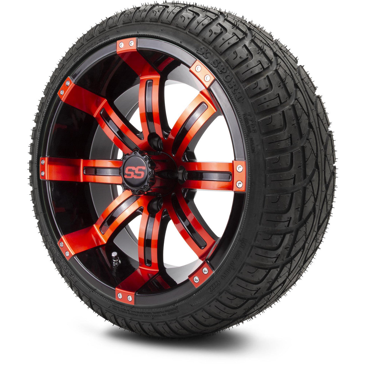 MODZ® 14" Tempest Red and Black - LowPro Tires and Wheels Combo