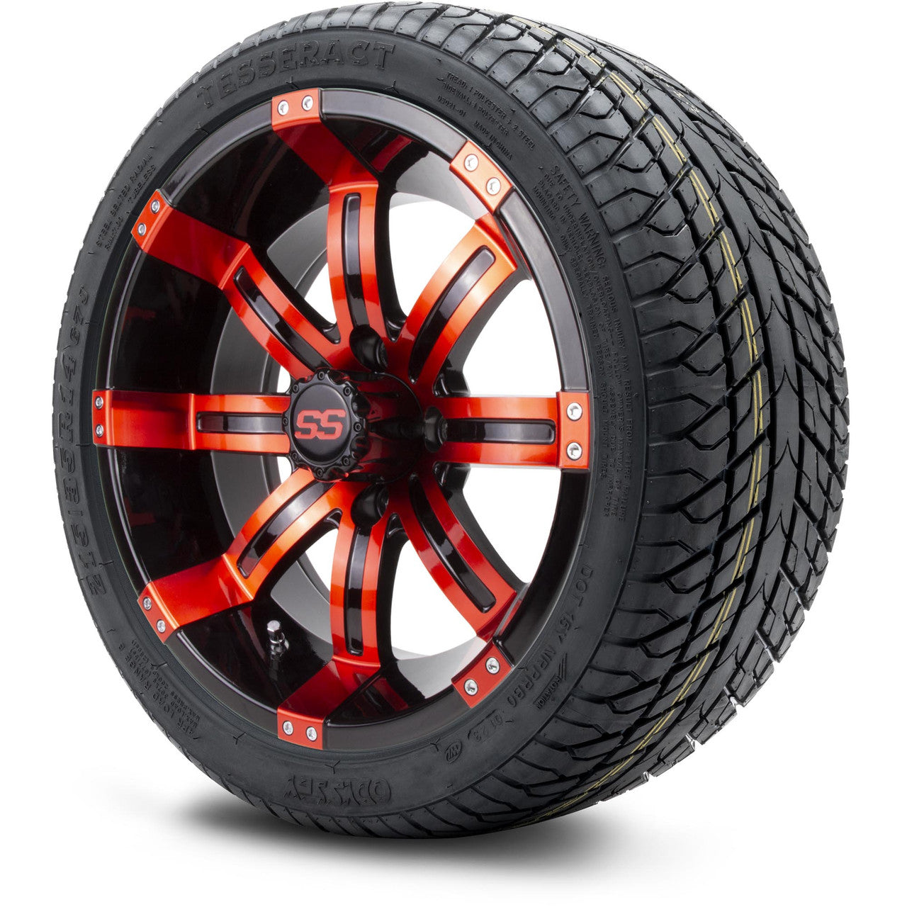 MODZ® 14" Tempest Red and Black - LowPro Tires and Wheels Combo