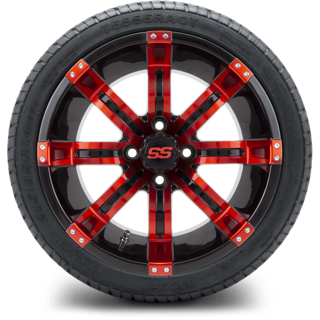 MODZ® 14" Tempest Red and Black - LowPro Tires and Wheels Combo