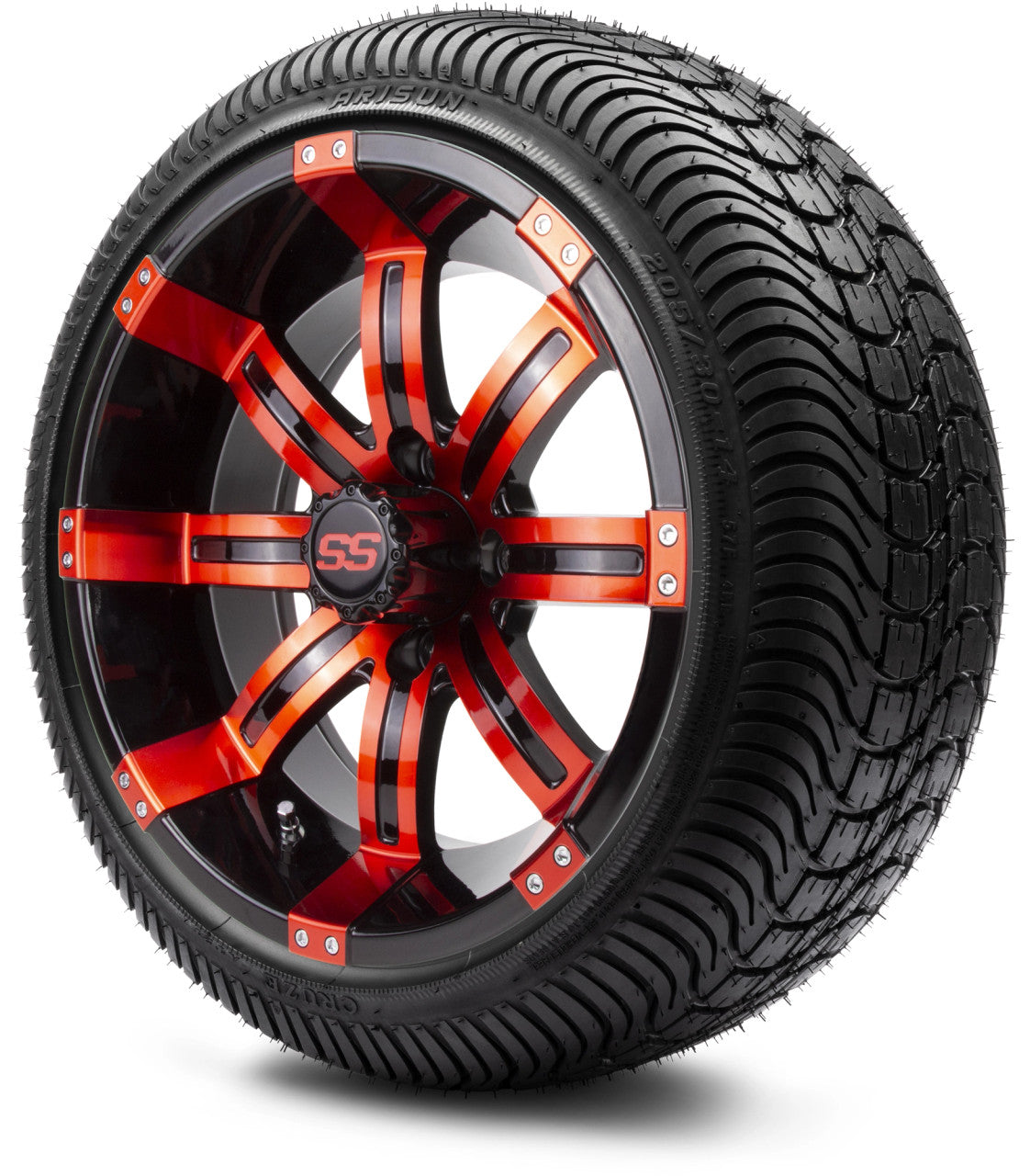 MODZ® 14" Tempest Red and Black - LowPro Tires and Wheels Combo