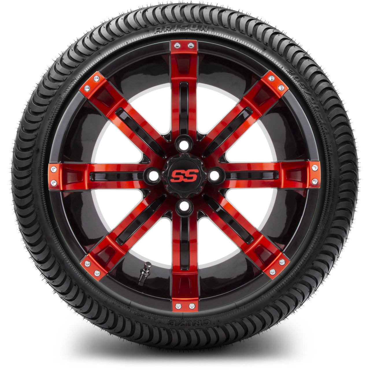MODZ® 14" Tempest Red and Black - LowPro Tires and Wheels Combo