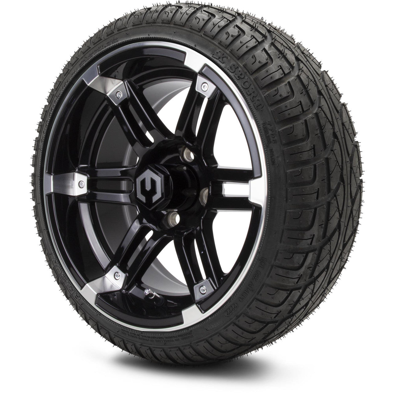 MODZ® 14" Aftershock Machined Black - Low Profile Tires and Wheels Combo