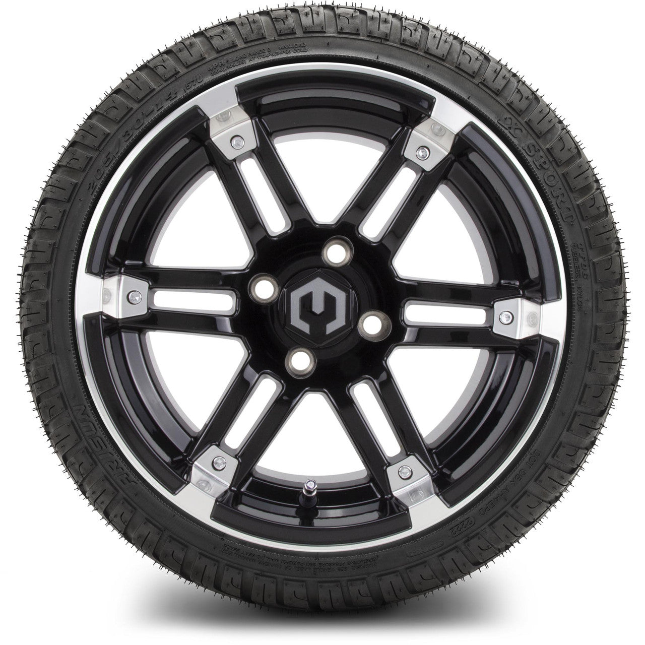 MODZ® 14" Aftershock Machined Black - Low Profile Tires and Wheels Combo