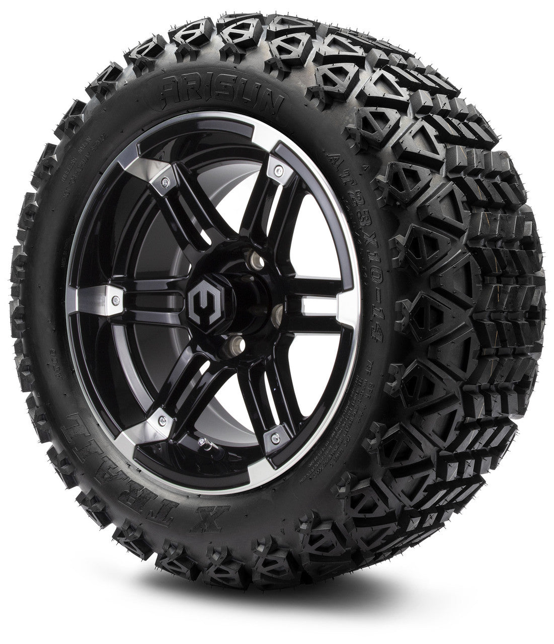 MODZ® 14" Aftershock Machined Black - Lifted Tires and Wheels Combo