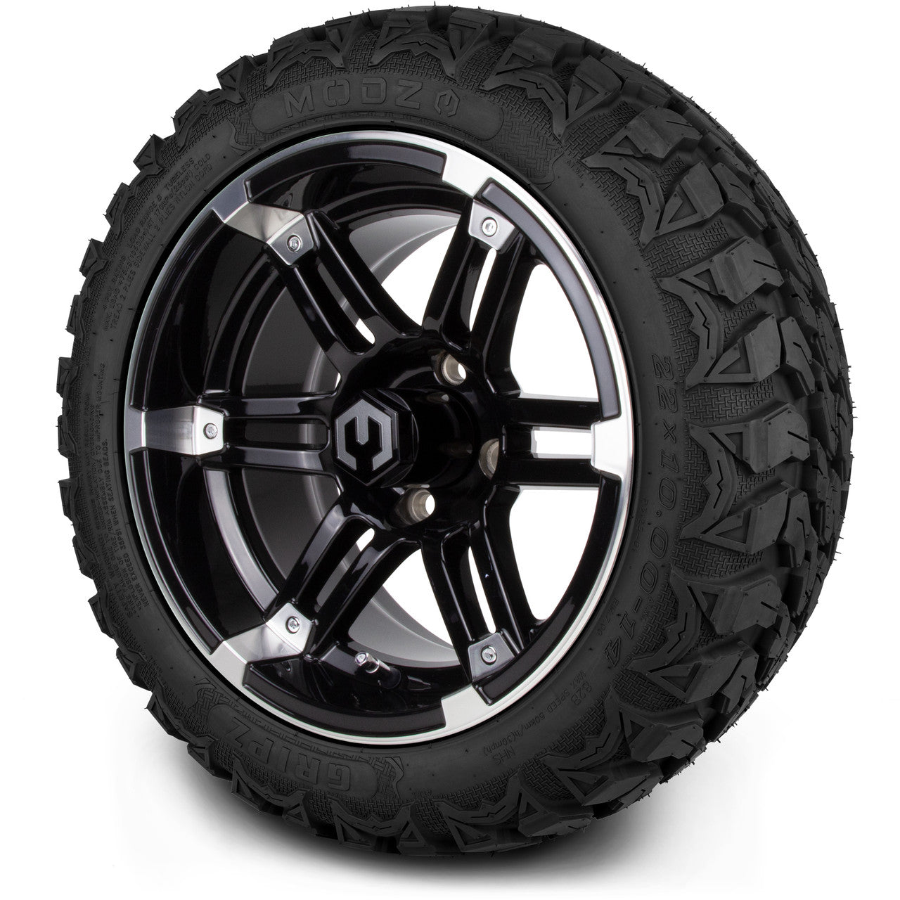 MODZ® 14" Aftershock Machined Black - Lifted Tires and Wheels Combo