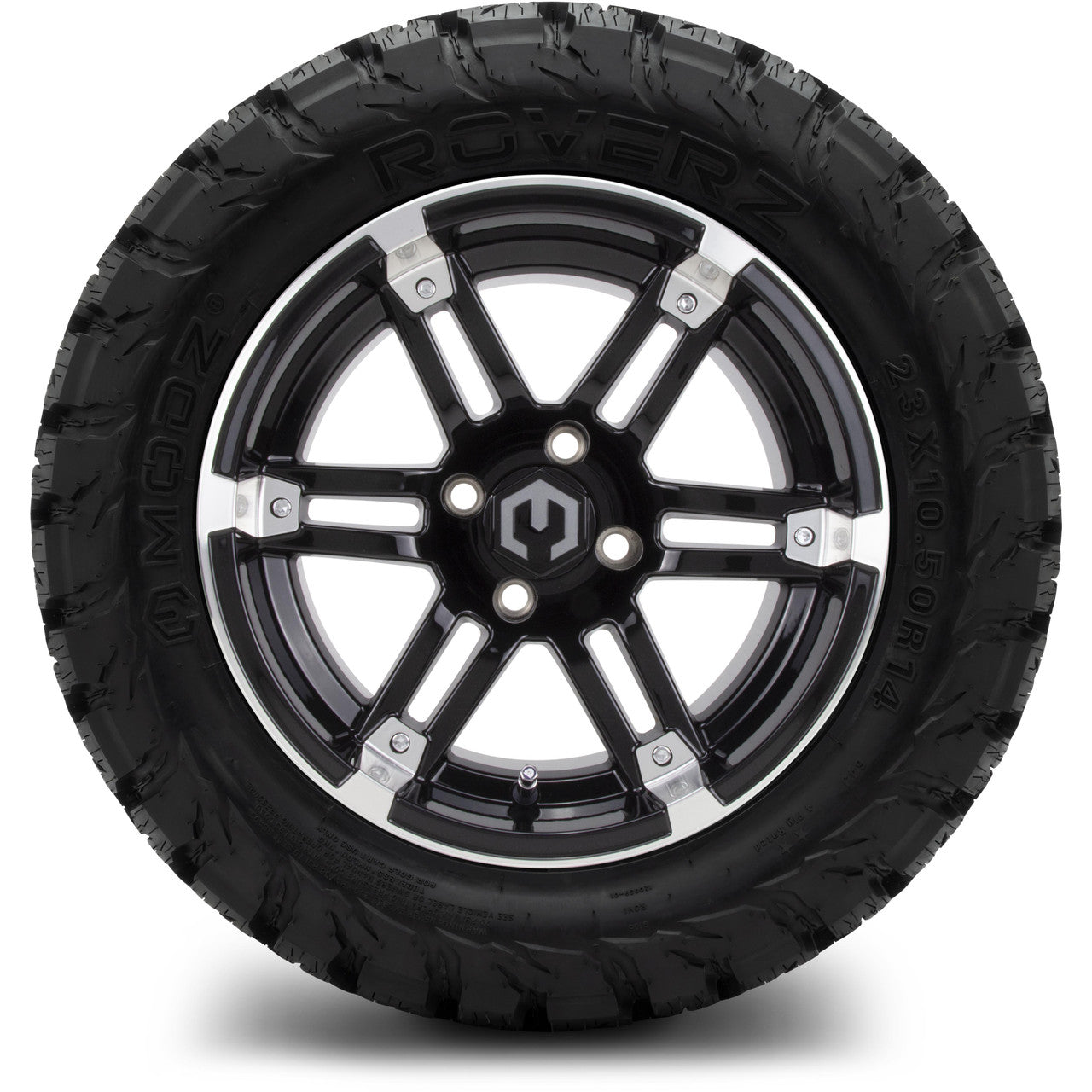 MODZ® 14" Aftershock Machined Black - Lifted Tires and Wheels Combo