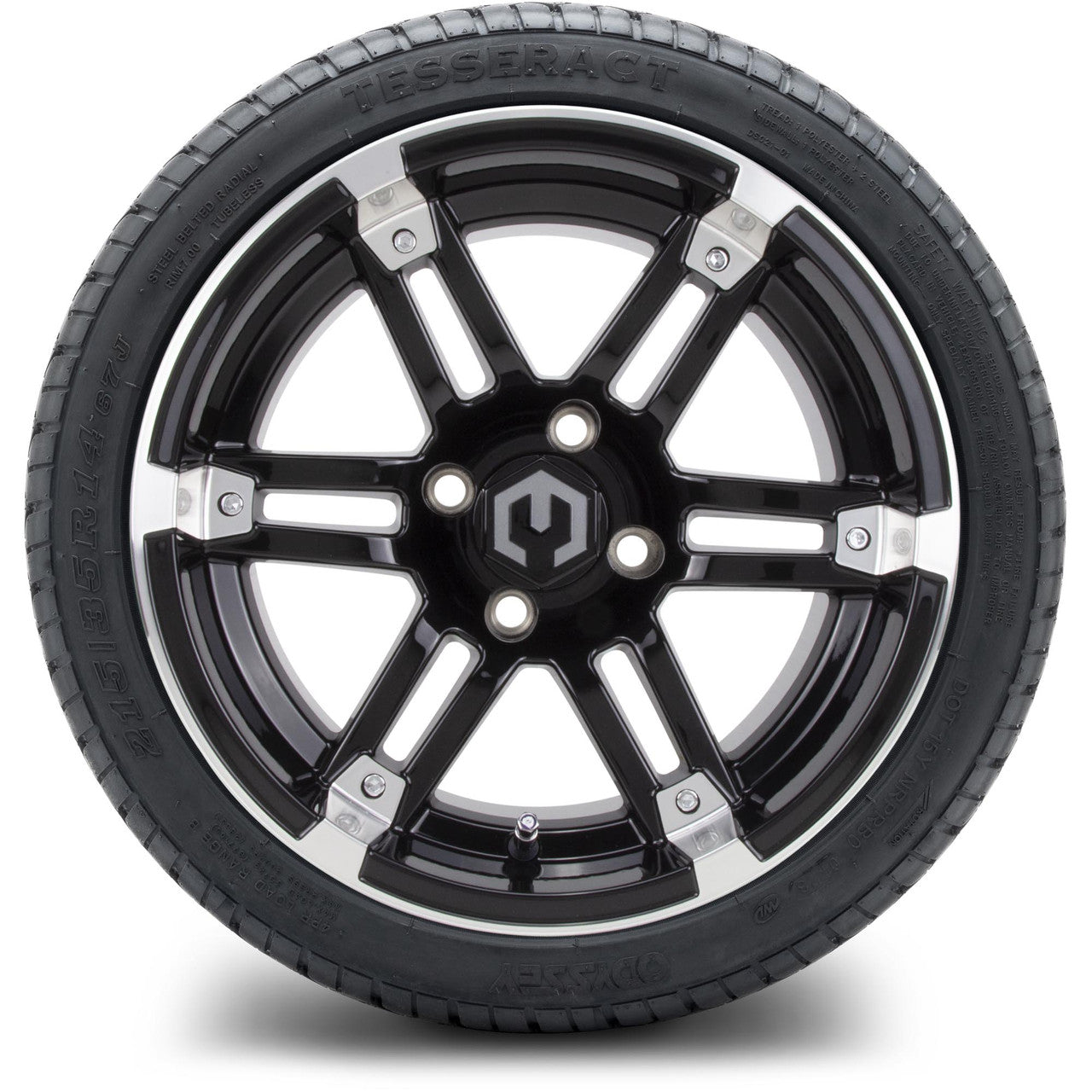 MODZ® 14" Aftershock Machined Black - Low Profile Tires and Wheels Combo