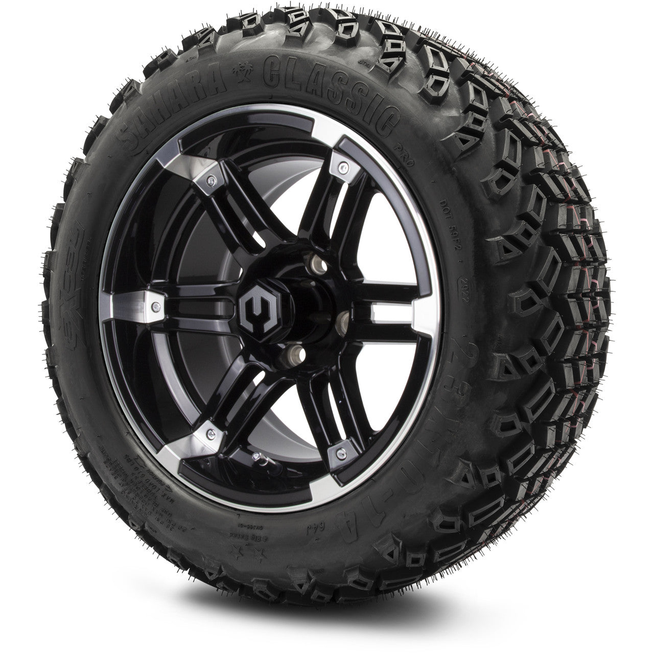 MODZ® 14" Aftershock Machined Black - Lifted Tires and Wheels Combo
