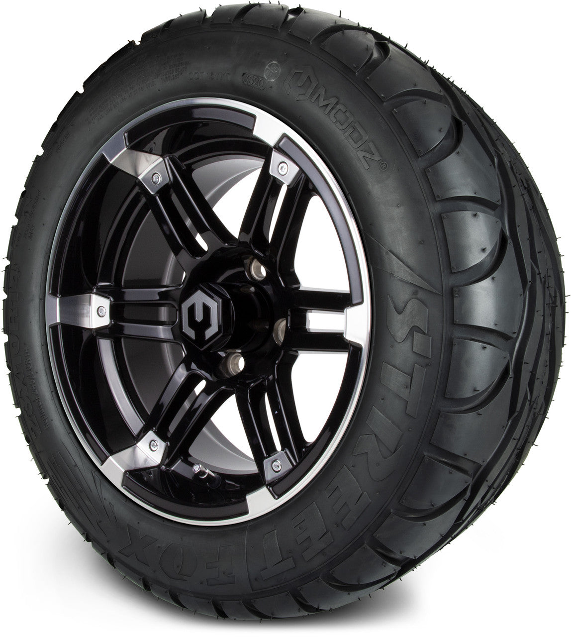 MODZ® 14" Aftershock Machined Black - Lifted Tires and Wheels Combo