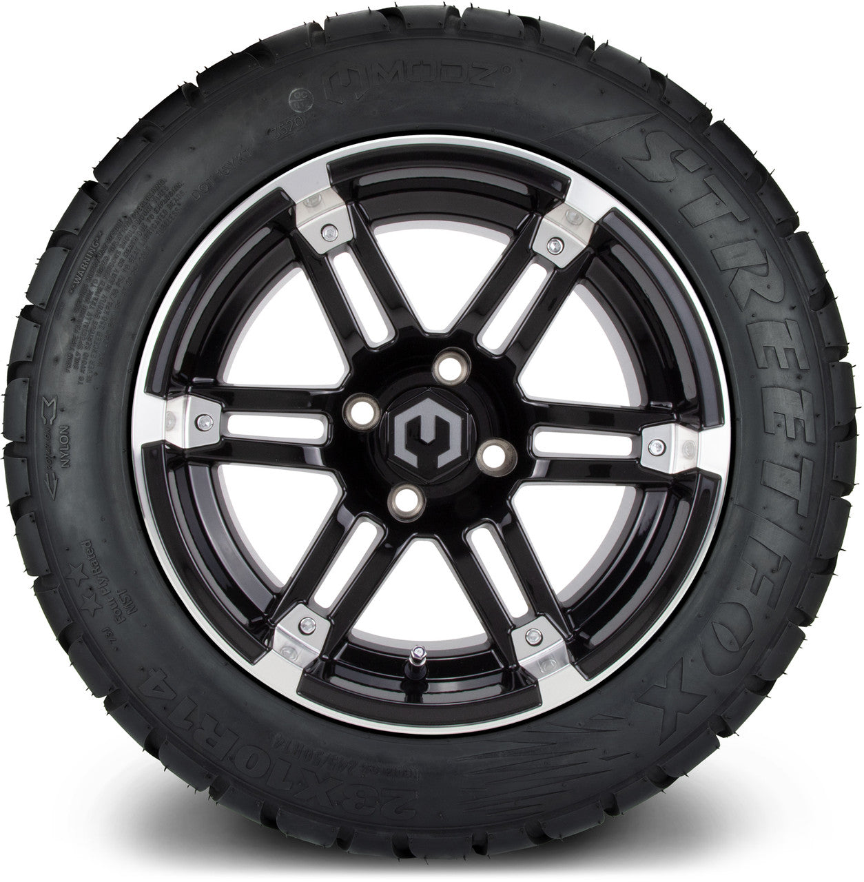 MODZ® 14" Aftershock Machined Black - Lifted Tires and Wheels Combo