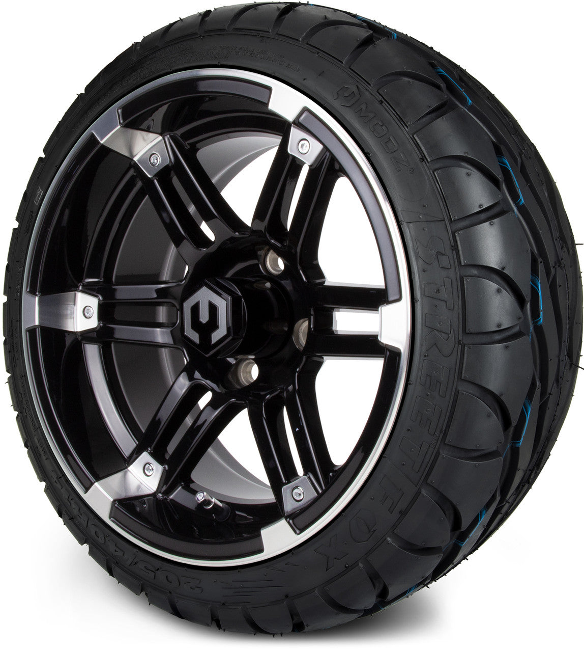 MODZ® 14" Aftershock Machined Black - Low Profile Tires and Wheels Combo