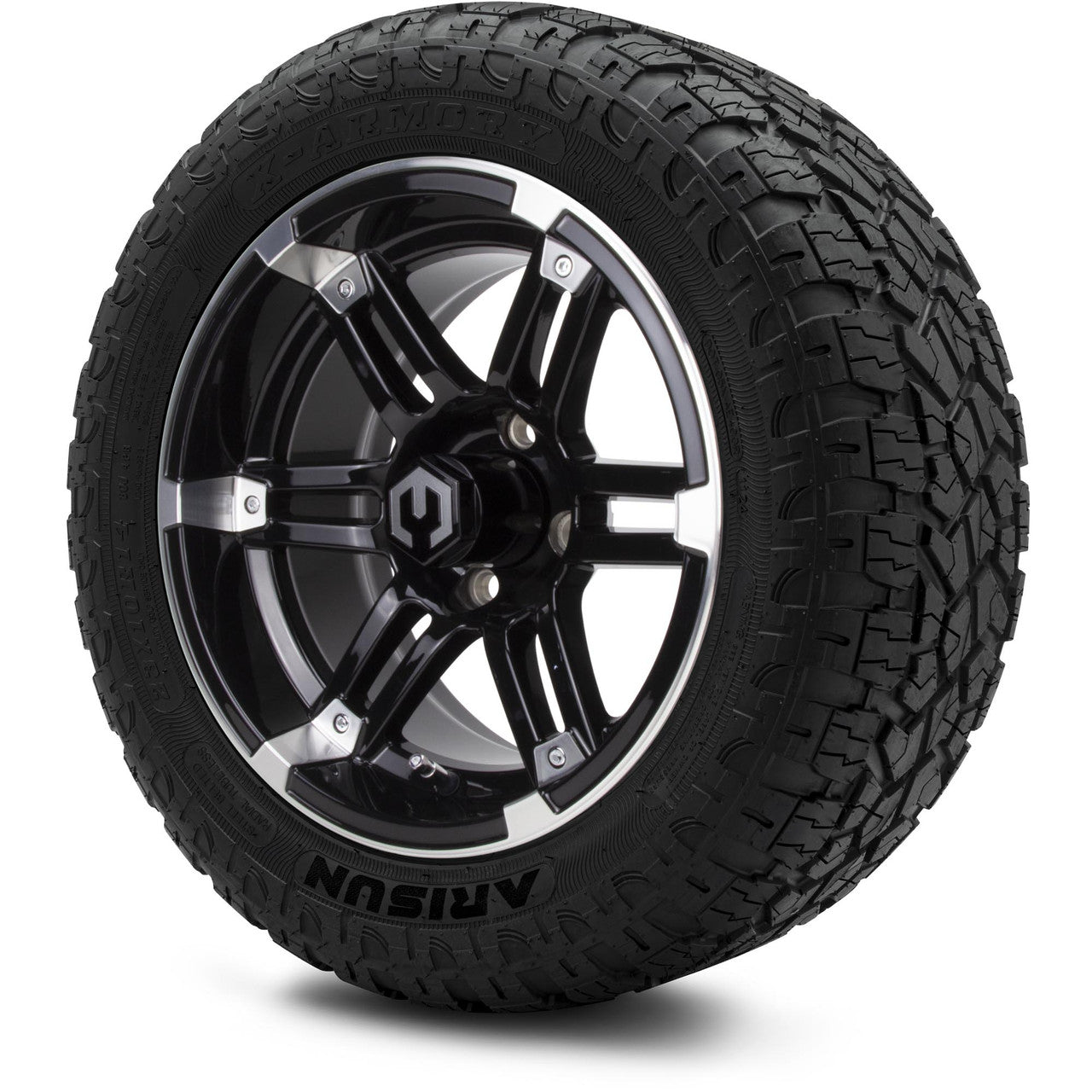 MODZ® 14" Aftershock Machined Black - Lifted Tires and Wheels Combo