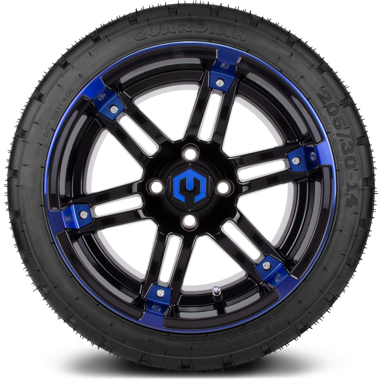 MODZ® 14" Aftershock Blue and Black - Low Profile Tires and Wheels Combo