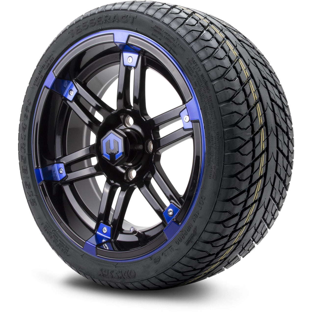 MODZ® 14" Aftershock Blue and Black - Low Profile Tires and Wheels Combo