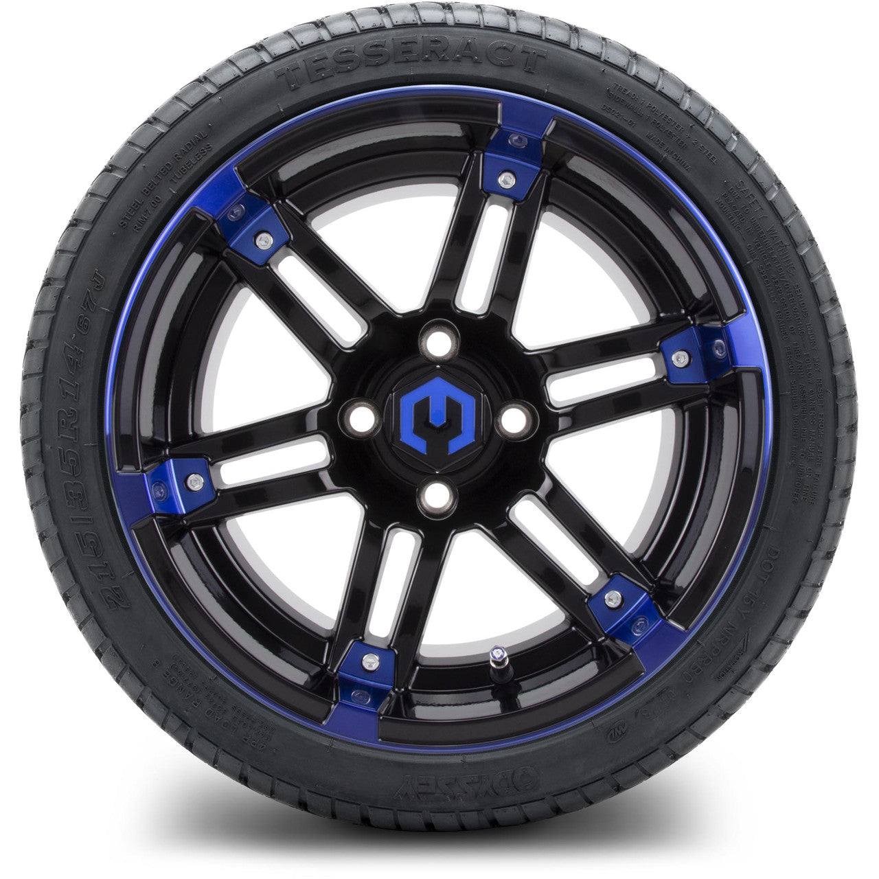 MODZ® 14" Aftershock Blue and Black - Low Profile Tires and Wheels Combo
