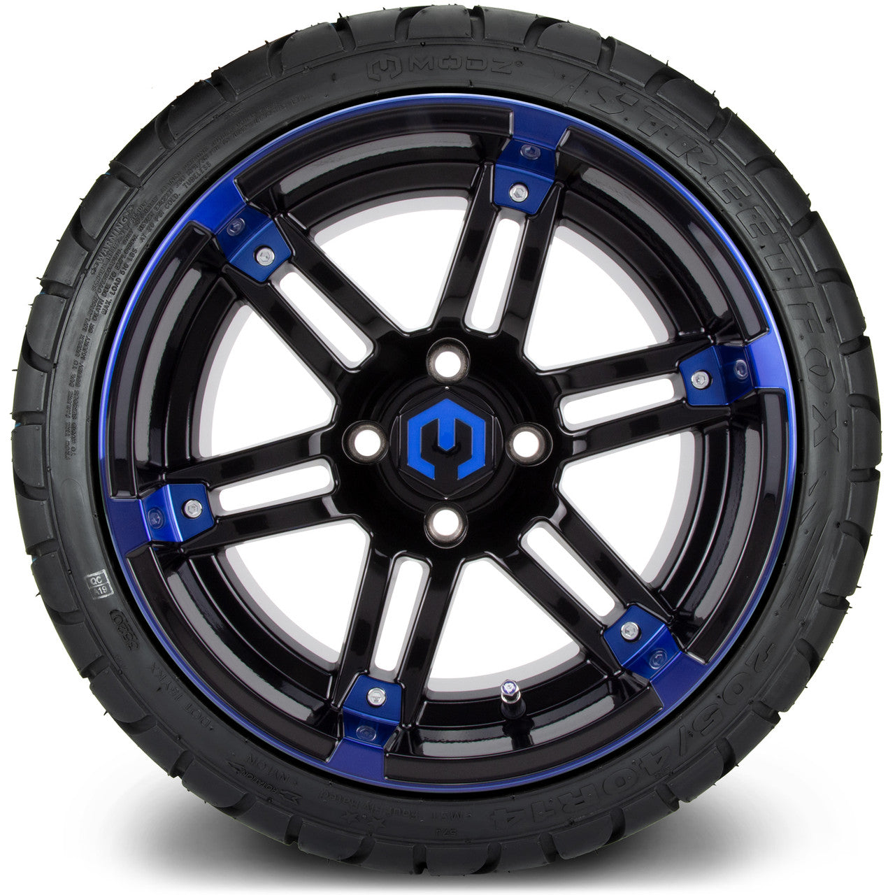 MODZ® 14" Aftershock Blue and Black - Low Profile Tires and Wheels Combo