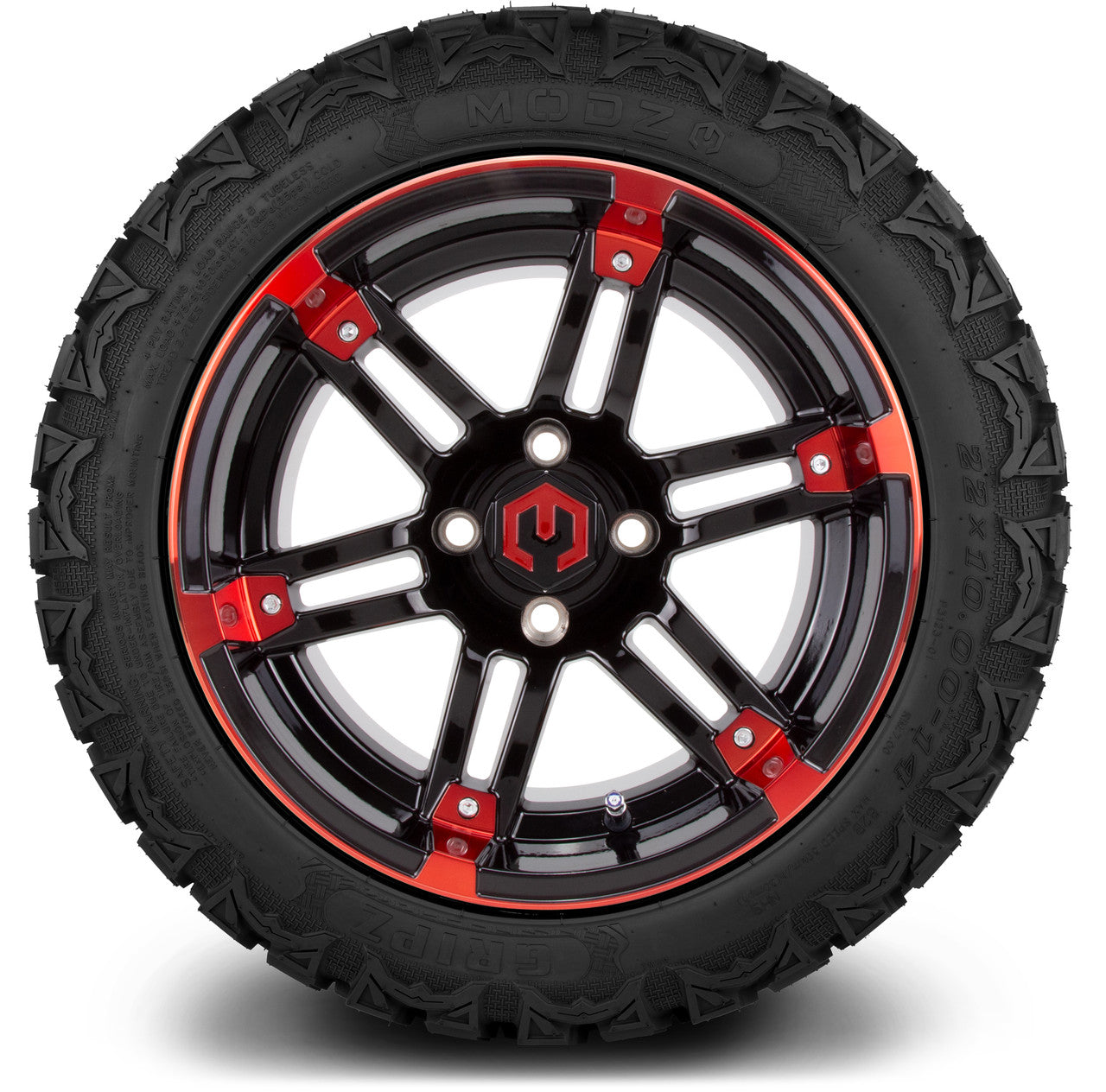 MODZ® 14" Aftershock Red and Black - Lifted Tires and Wheels Combo