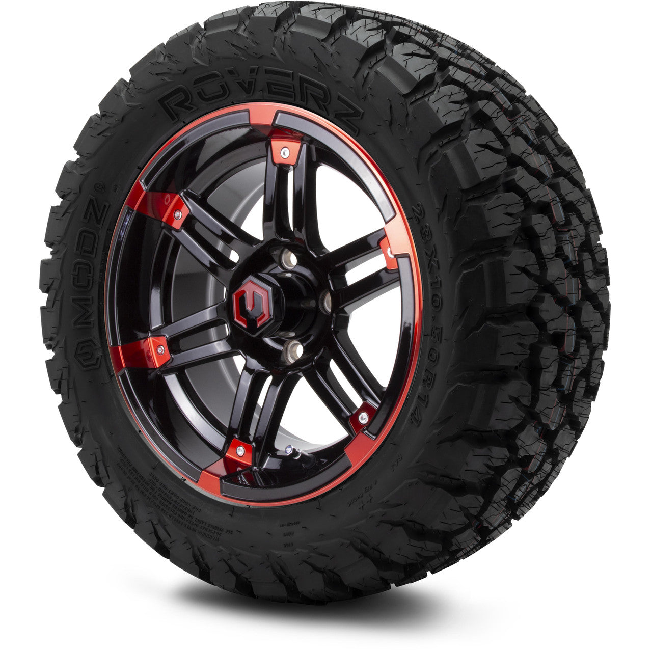 MODZ® 14" Aftershock Red and Black - Lifted Tires and Wheels Combo