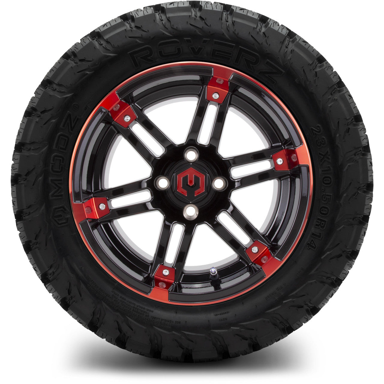 MODZ® 14" Aftershock Red and Black - Lifted Tires and Wheels Combo