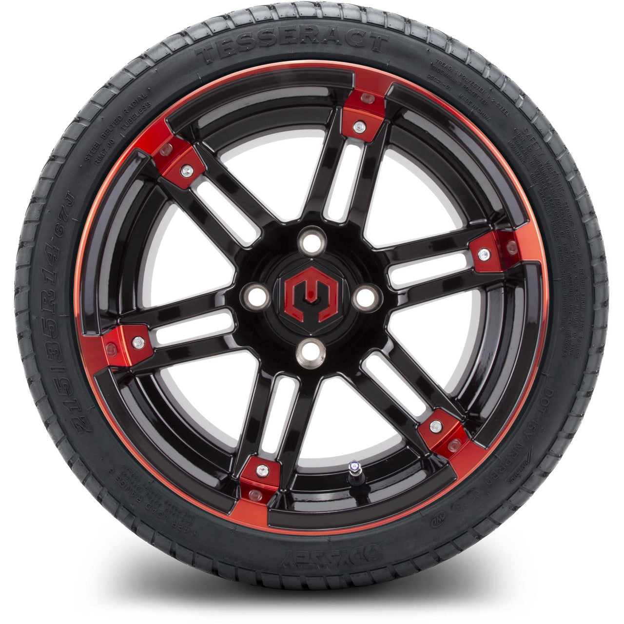 MODZ® 14" Aftershock Red and Black - Low Profile Tires and Wheels Combo
