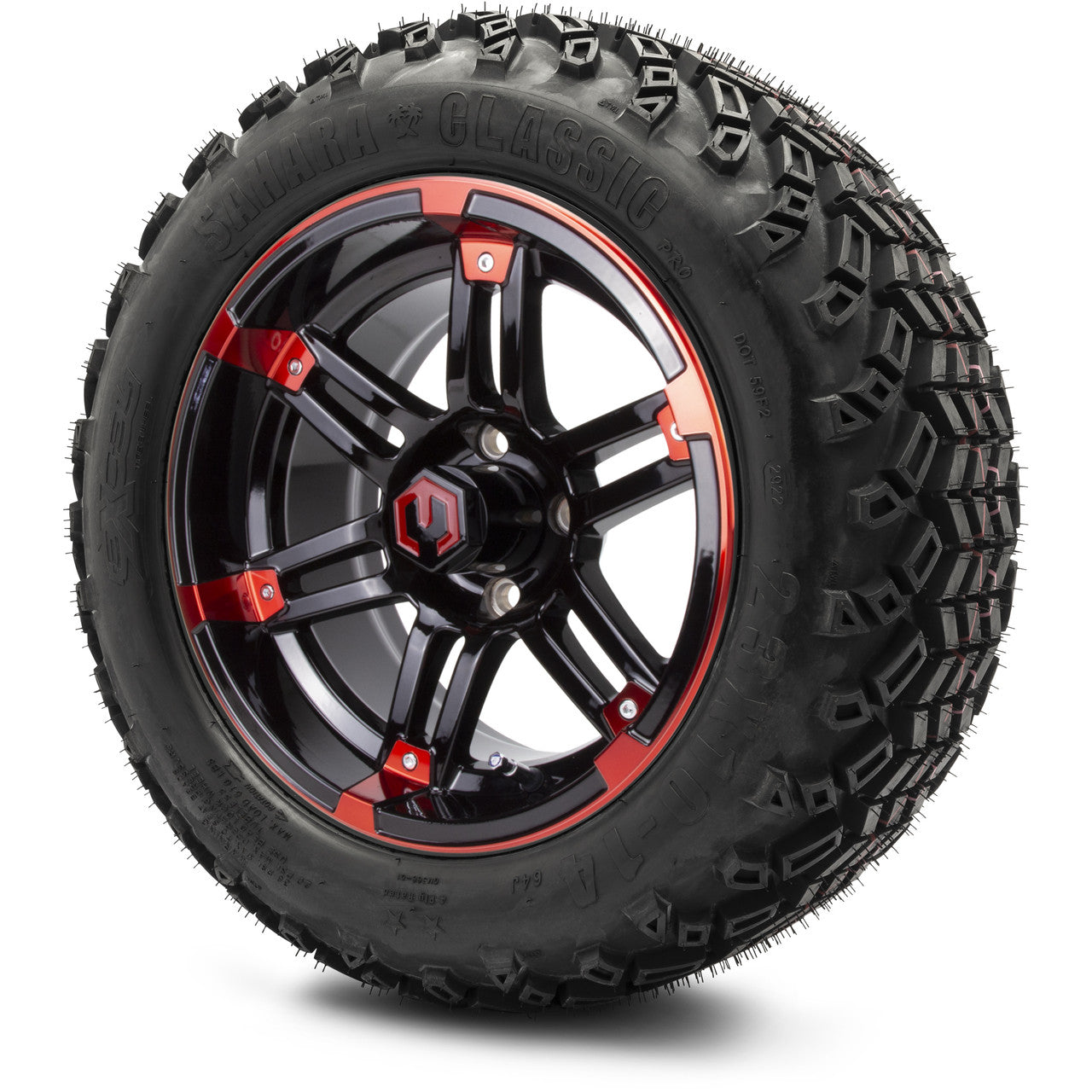 MODZ® 14" Aftershock Red and Black - Lifted Tires and Wheels Combo