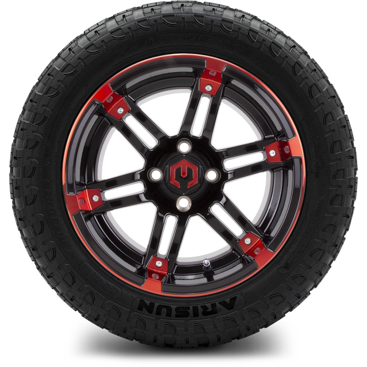 MODZ® 14" Aftershock Red and Black - Lifted Tires and Wheels Combo