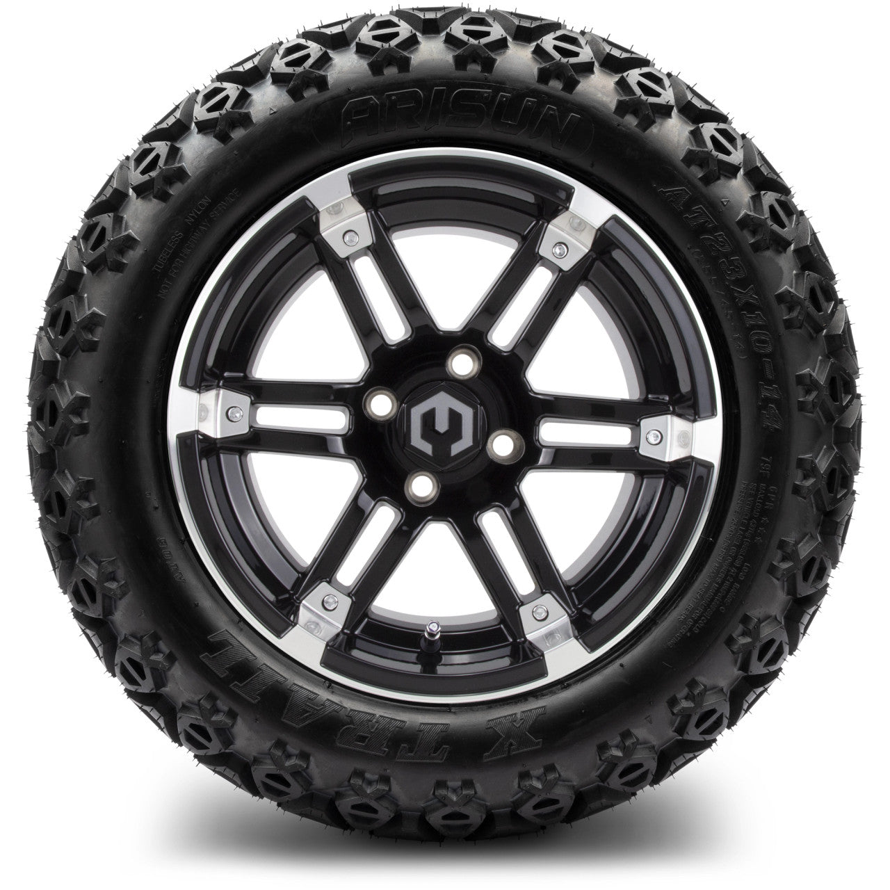 MODZ® 14" Aftershock Machined Black - Lifted Tires and Wheels Combo