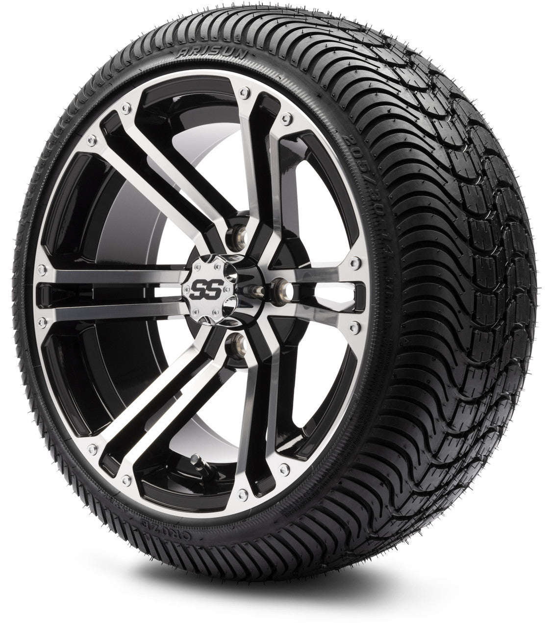 MODZ® 14" Enforcer Machined Black - Low Profile Tires and Wheels Combo