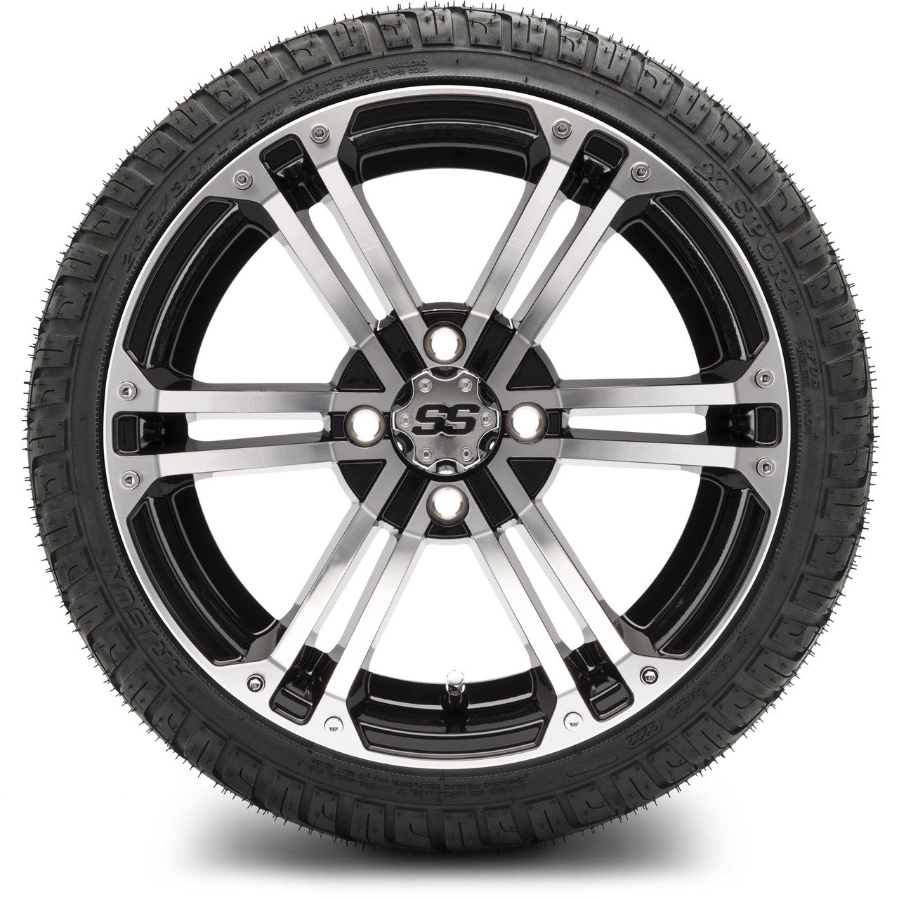 MODZ® 14" Enforcer Machined Black - Low Profile Tires and Wheels Combo