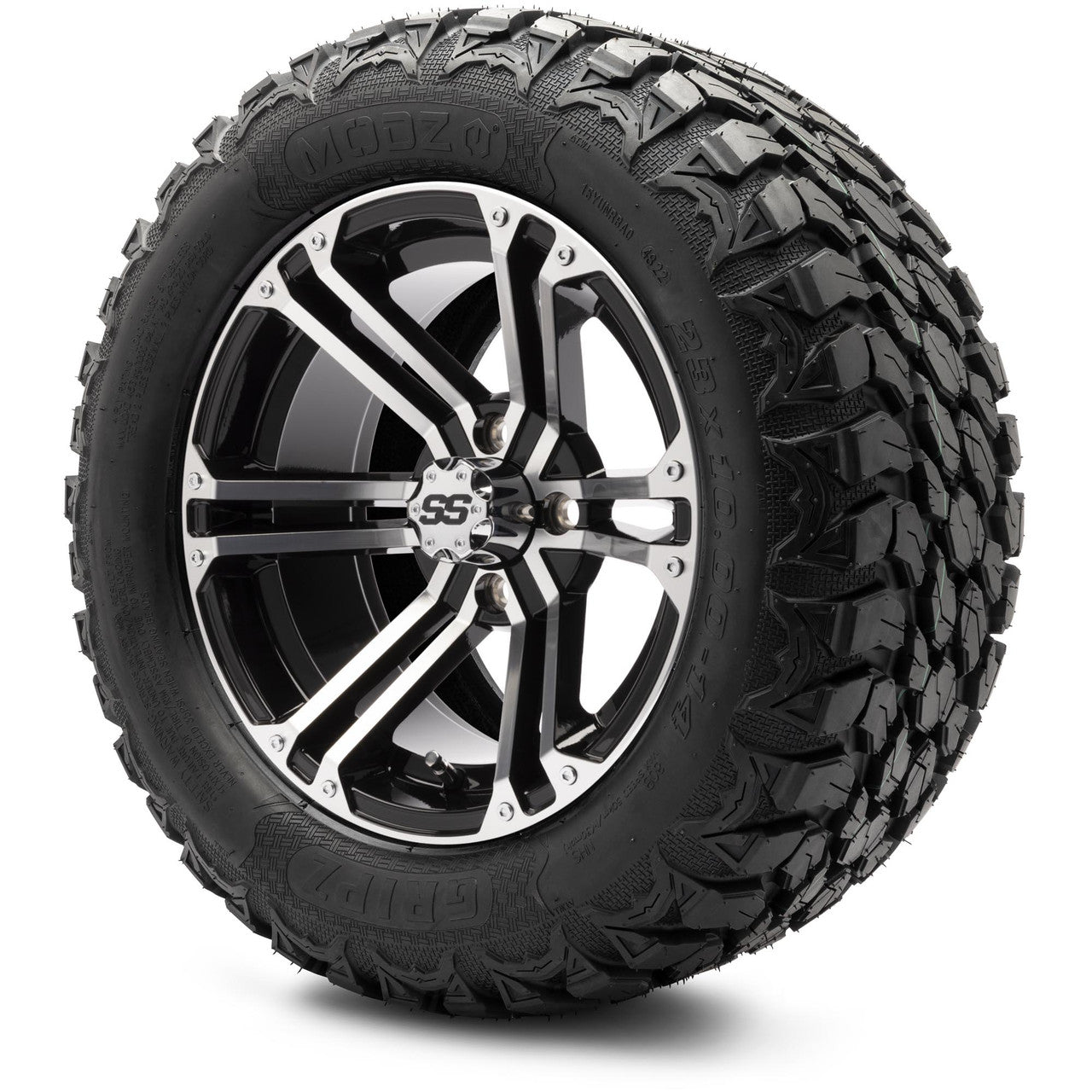 MODZ® 14" Enforcer Machined Black - Lifted Tires and Wheels Combo