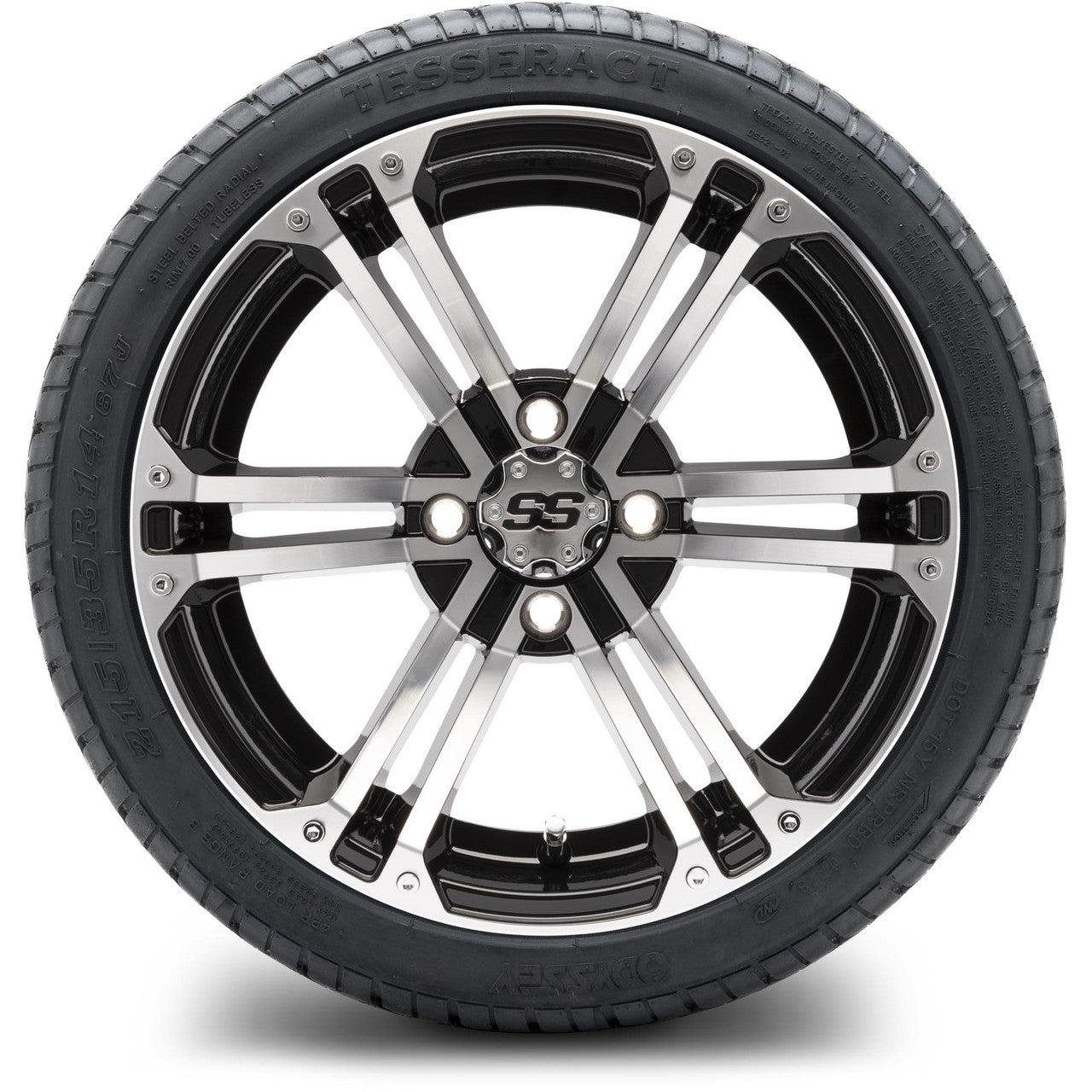 MODZ® 14" Enforcer Machined Black - Low Profile Tires and Wheels Combo