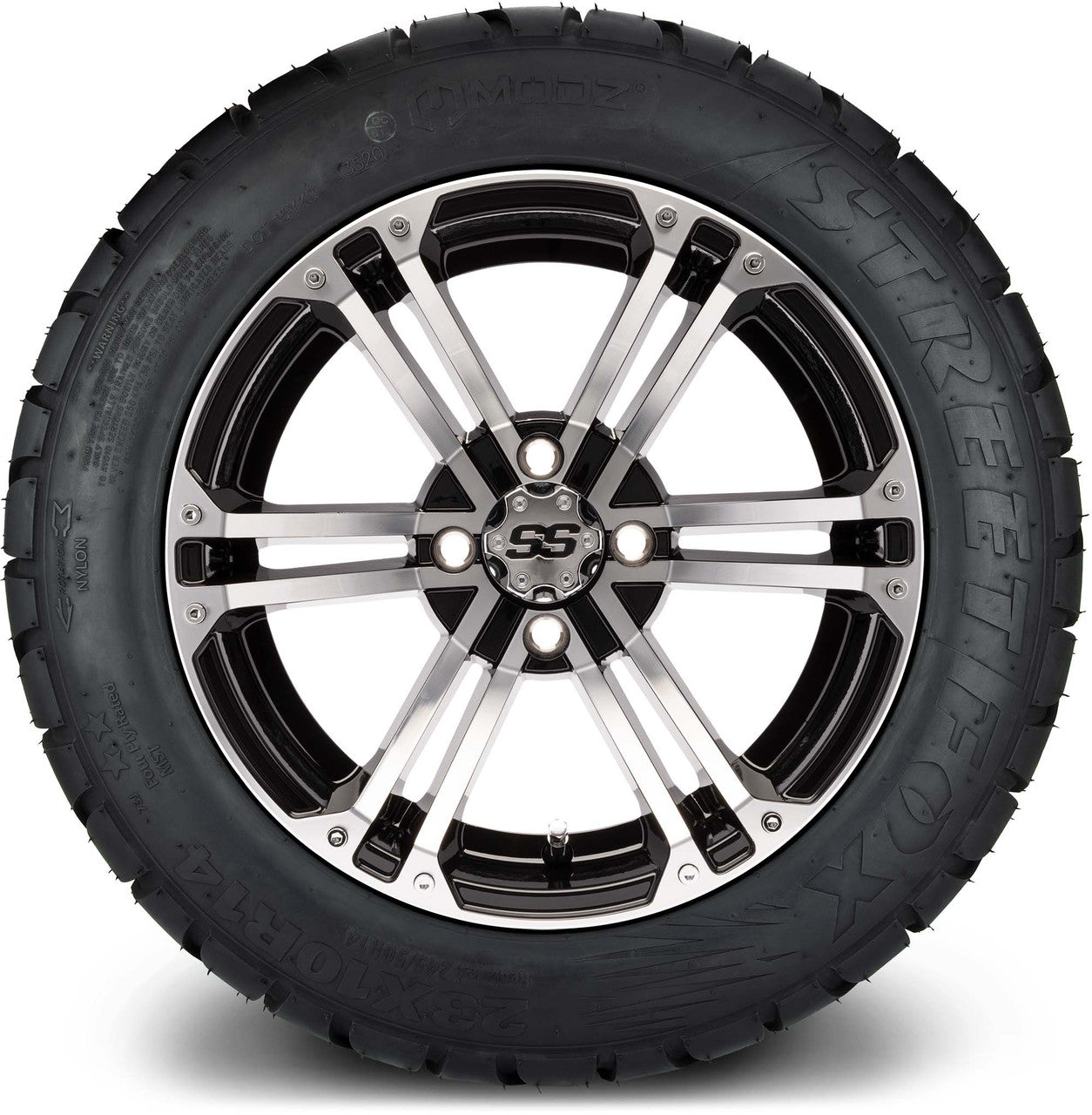 MODZ® 14" Enforcer Machined Black - Lifted Tires and Wheels Combo
