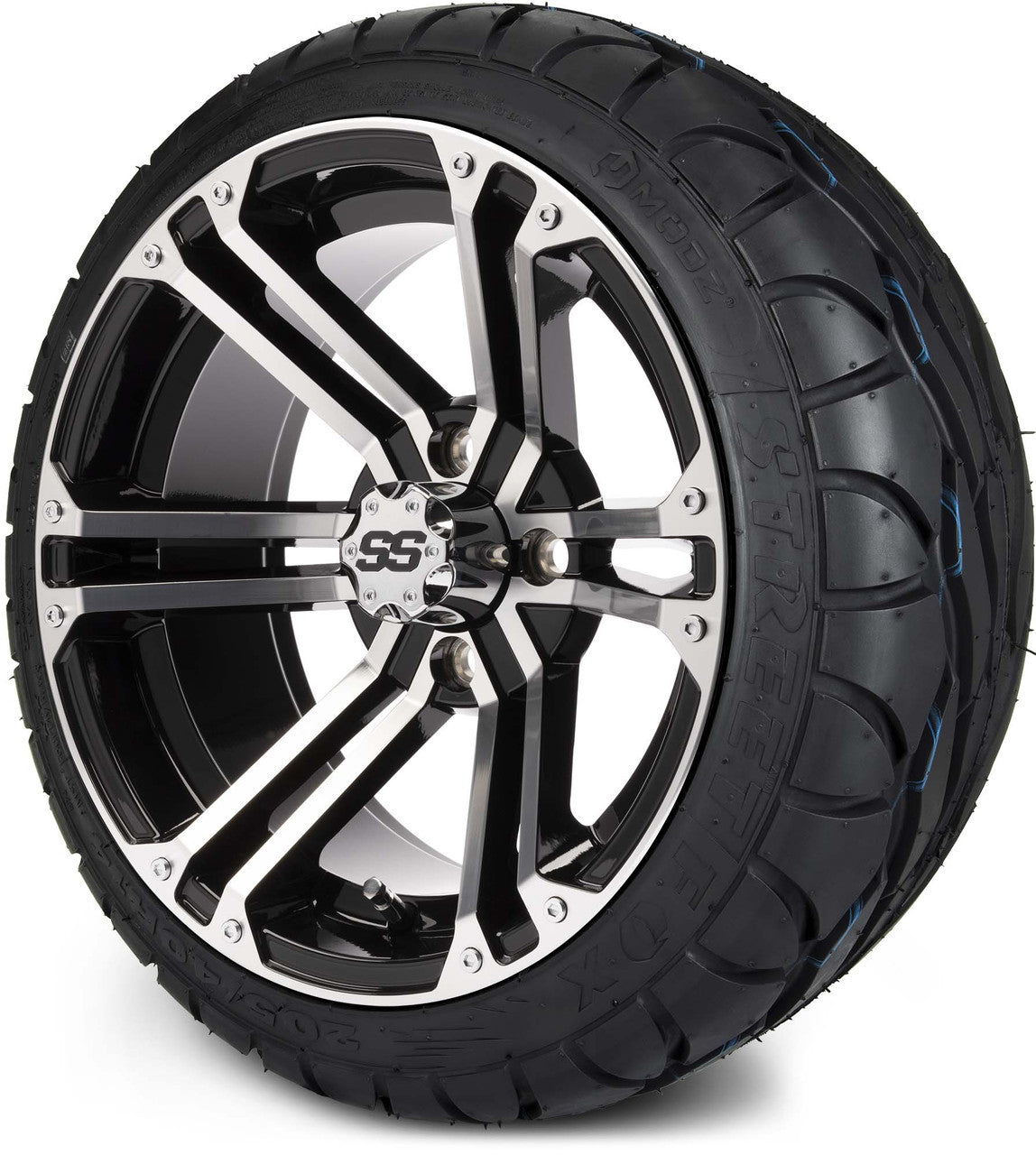 MODZ® 14" Enforcer Machined Black - Low Profile Tires and Wheels Combo