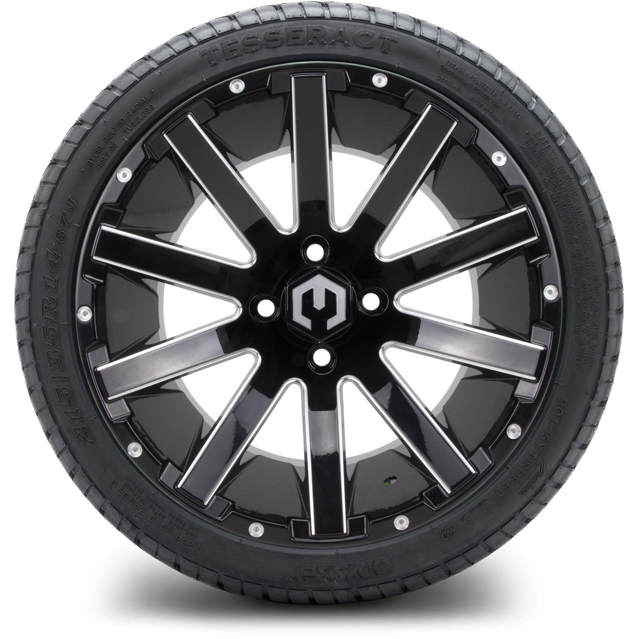 MODZ® 14" Mauler Glossy Black Ball Mill - LowPro Street Tire and Wheels Combo