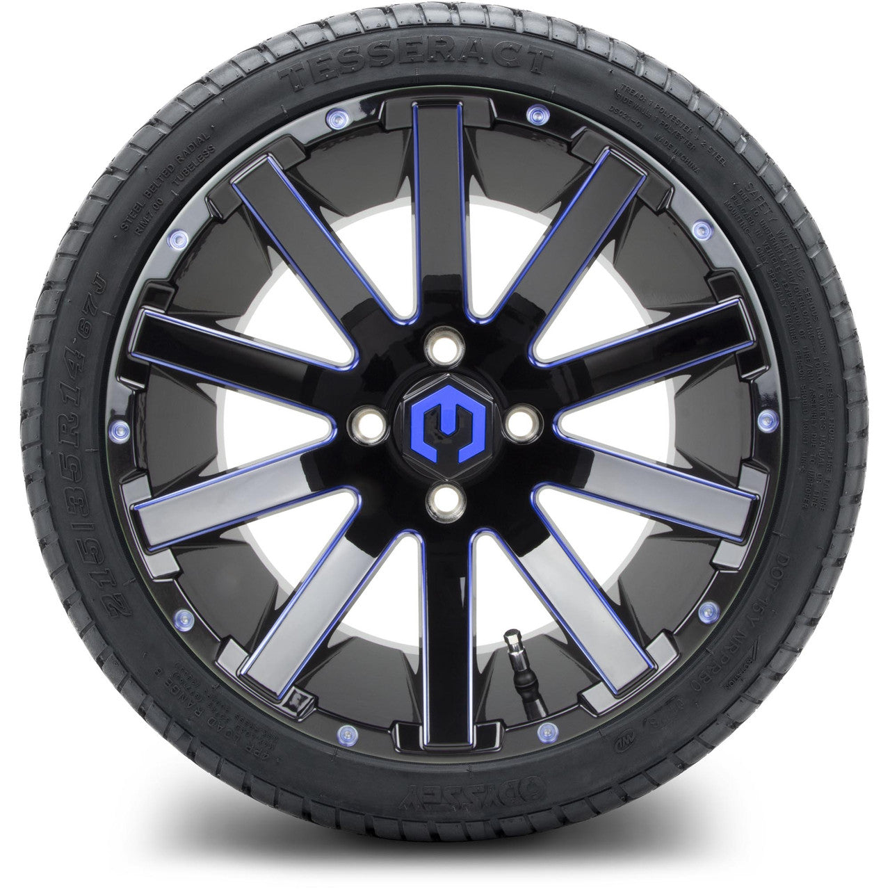MODZ® 14" Mauler Black Ball Mill with Blue - LowPro Street Tire and Wheels Combo