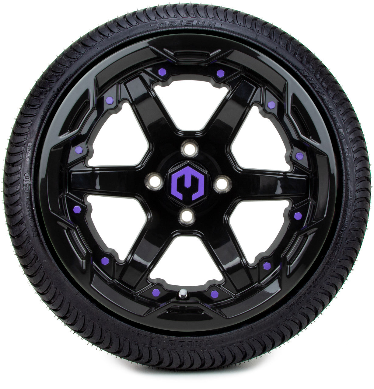 MODZ® 14" Gladiator Glossy Black w/Color Accents - LowPro Street Tire and Wheels Combo