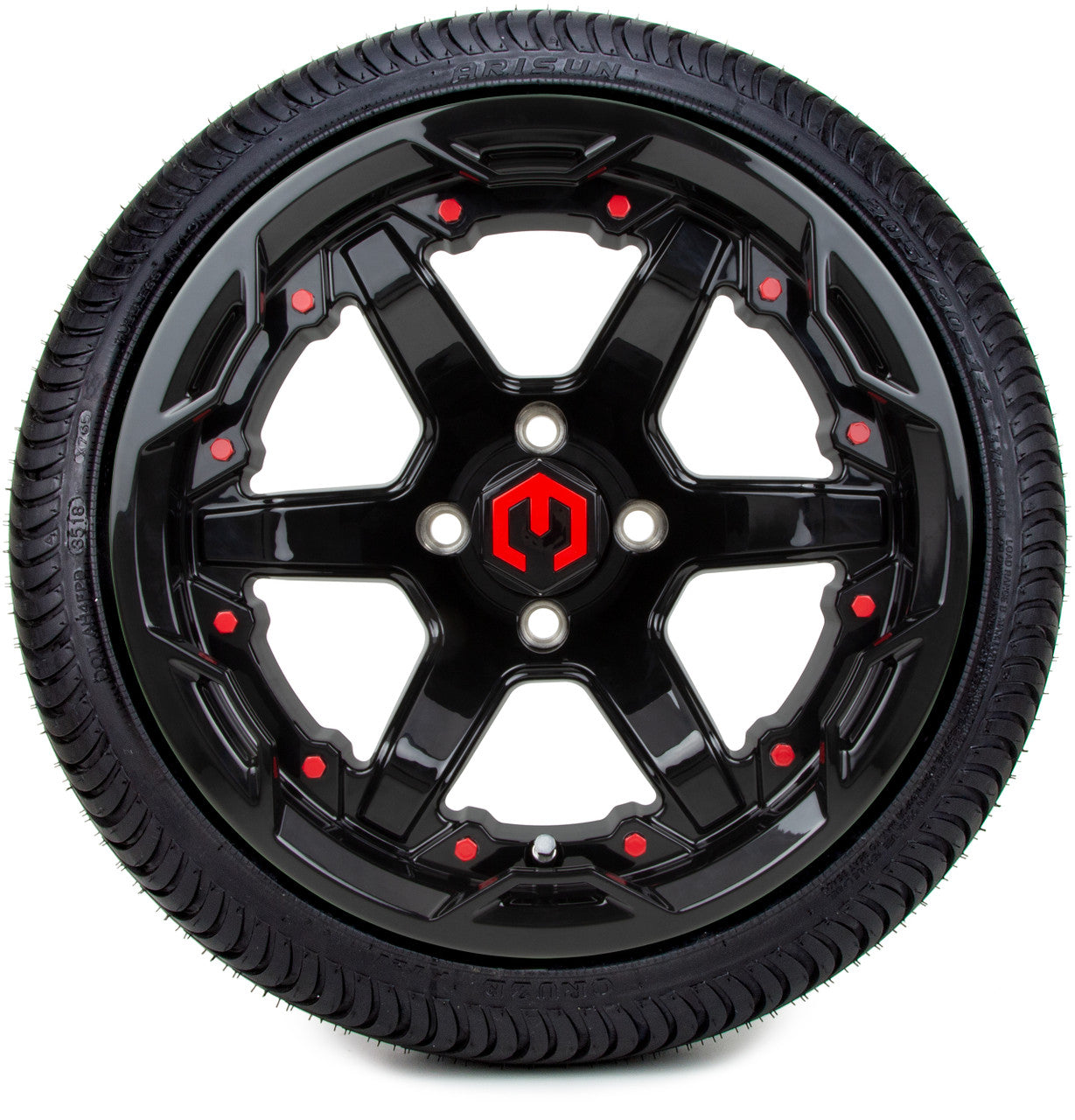 MODZ® 14" Gladiator Glossy Black w/Color Accents - LowPro Street Tire and Wheels Combo