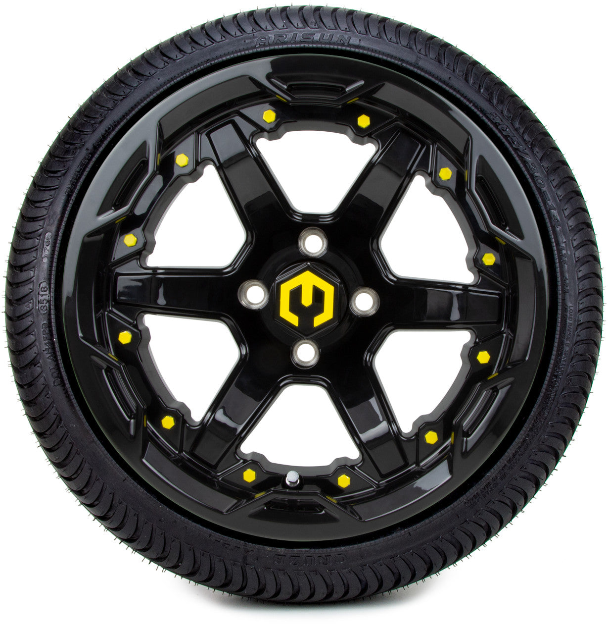 MODZ® 14" Gladiator Glossy Black w/Color Accents - LowPro Street Tire and Wheels Combo