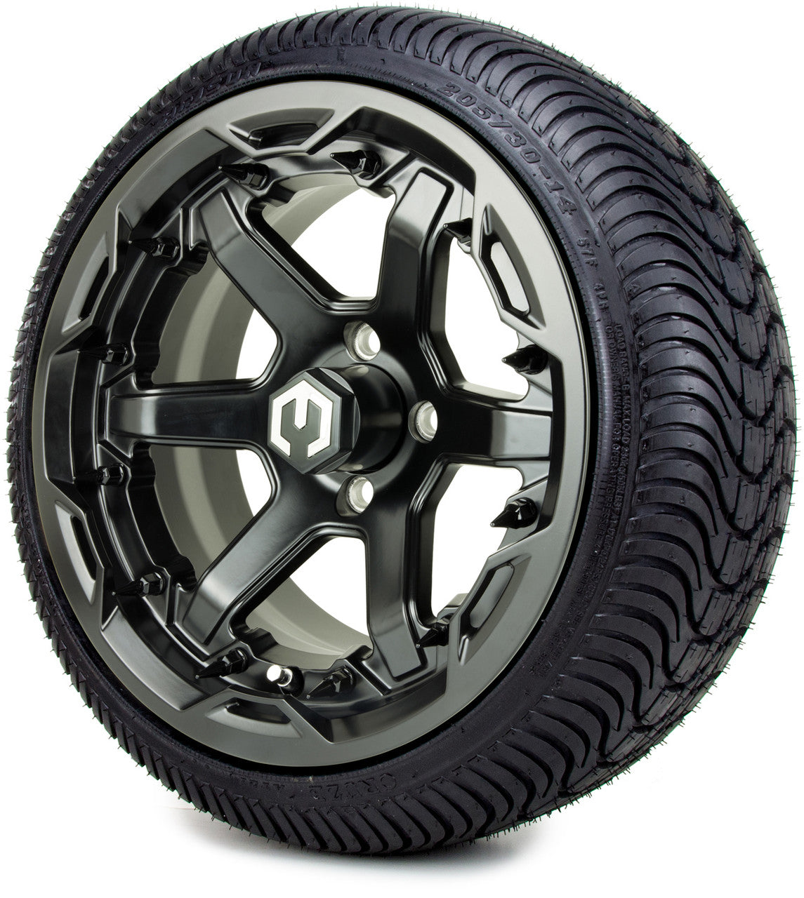 MODZ® 14" Gladiator Matte Black w/Spike Options - LowPro Street Tire and Wheels Combo