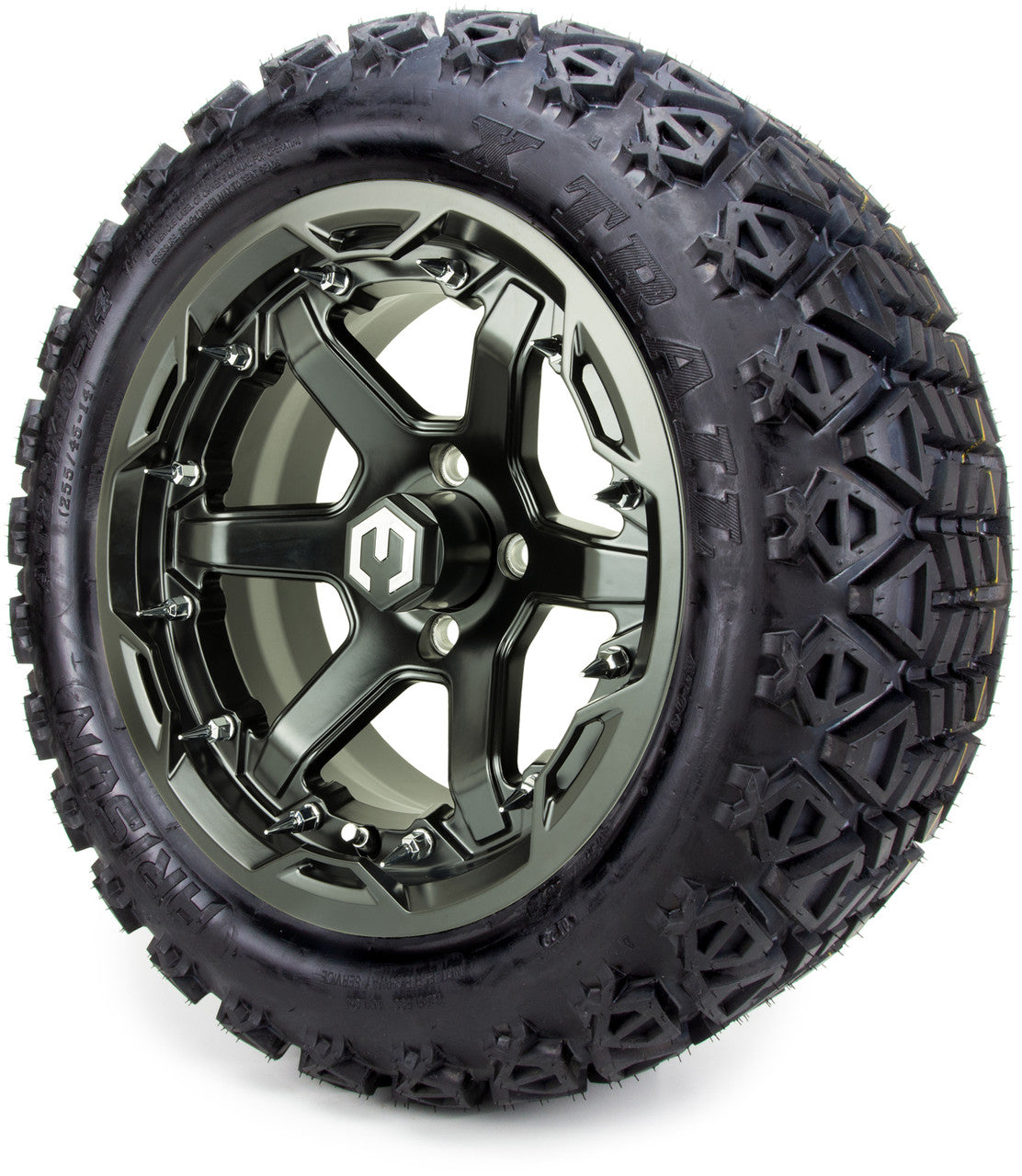 MODZ® 14" Gladiator Matte Black w/Spike Options -Lifted Tire and Wheels Combo