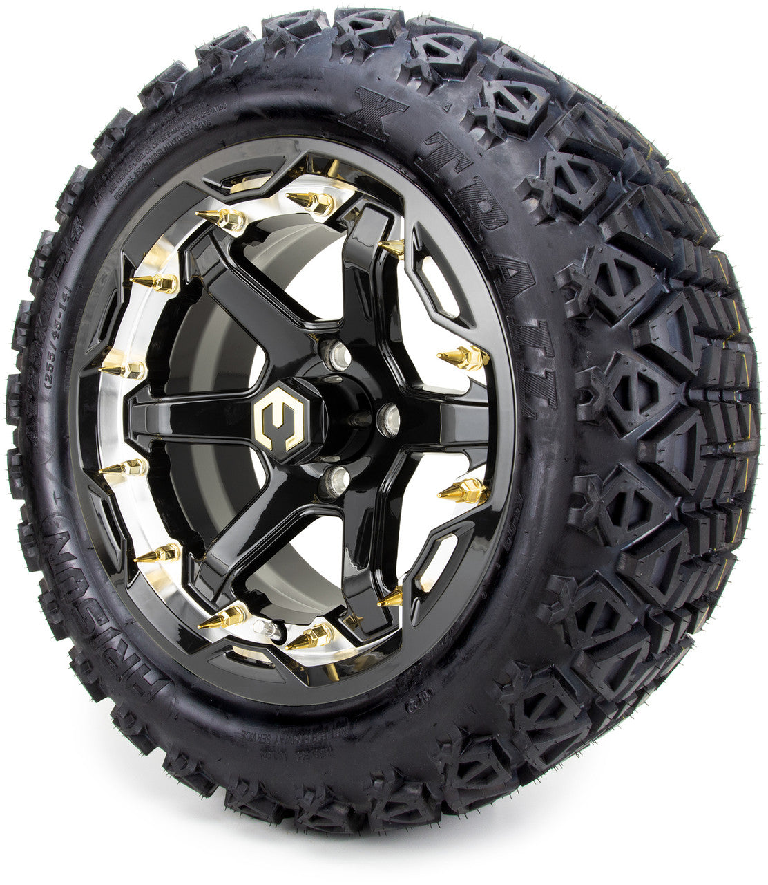 MODZ® 14" Gladiator Machine & Black w/Spike Options -Lifted Tire and Wheels Combo
