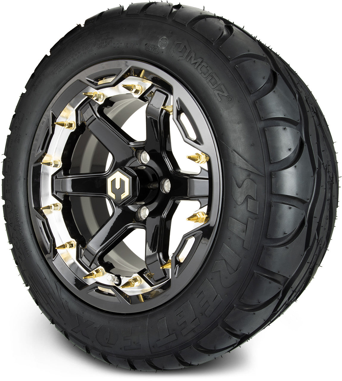 MODZ® 14" Gladiator Machine & Black w/Spike Options -Lifted Tire and Wheels Combo