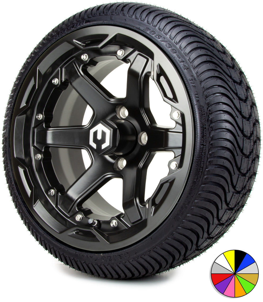 MODZ® 14" Gladiator Matte Black with Color Accents - LOWPRO TIRES & WHEELS COMBO