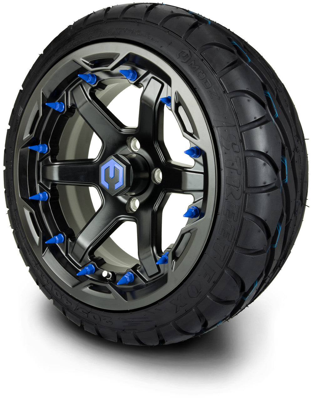 MODZ® 14" Gladiator Matte Black w/Spike Options - LowPro Street Tire and Wheels Combo