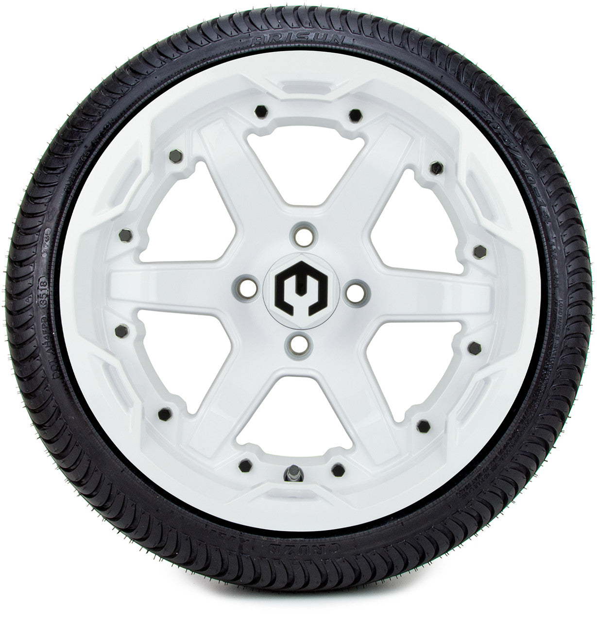 MODZ® 14" Gladiator Glossy White with Color Accents - LowPro Tires & Wheels Combo