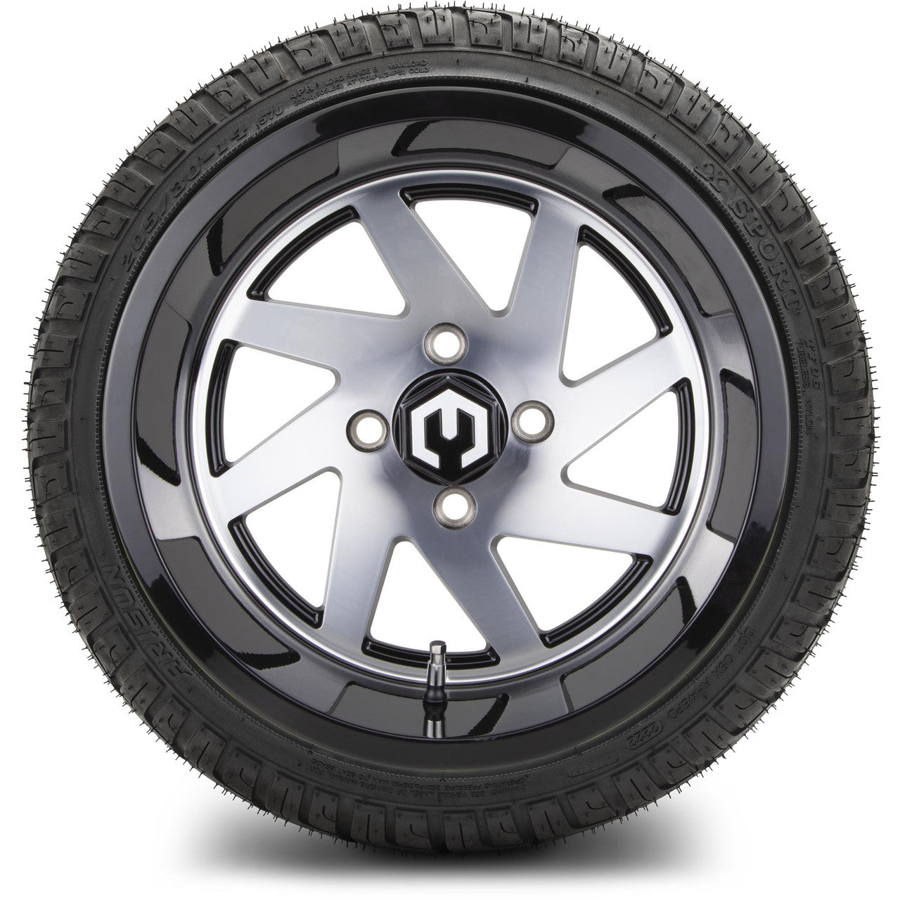 MODZ® 14" Fury Machined Black - LowPro Street Tire and Wheels Combo