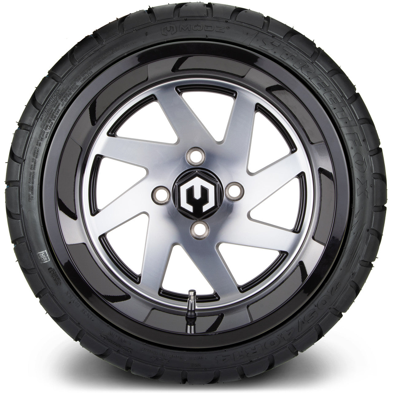 MODZ® 14" Fury Machined Black - LowPro Street Tire and Wheels Combo