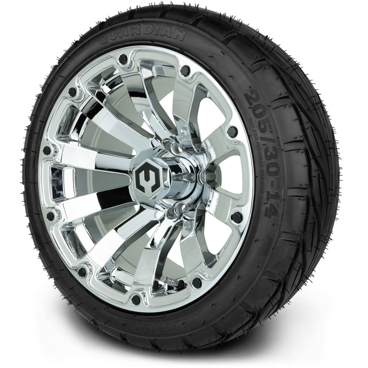 MODZ® 14" Bomber Chrome - LowPro Street Tire and Wheels Combo